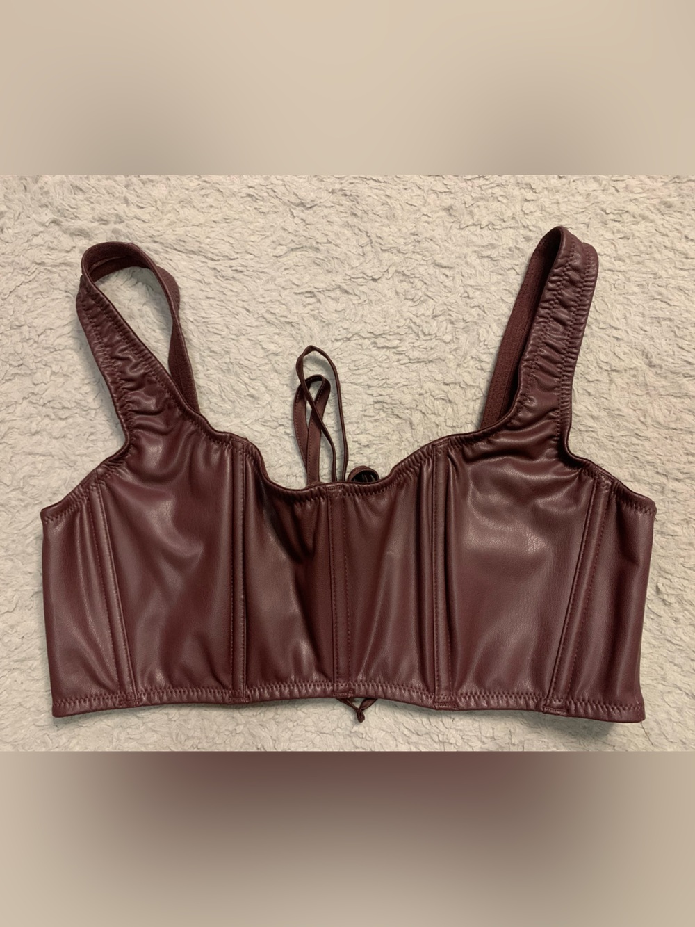 Victoria's Secret Brown Faux Leather Crop Top